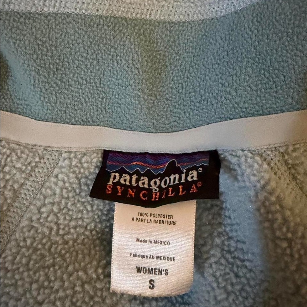 Patagonia Synchilla Light‎ Blue Fleece Zip Up Vest - Picture 3 of 5